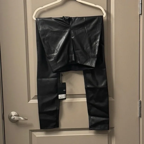 Rag & Bone Nina High Waist Pull On Faux Leather Skinny Pants, Black - Picture 10 of 11